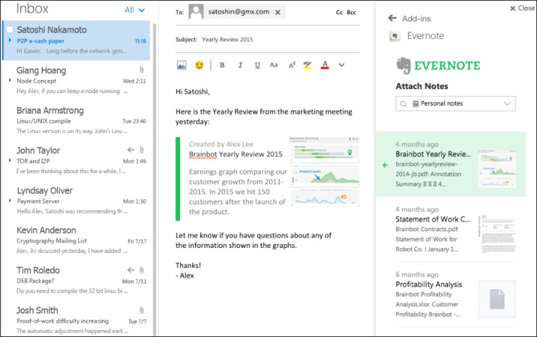 evernote add-in for outlook 365 for mac